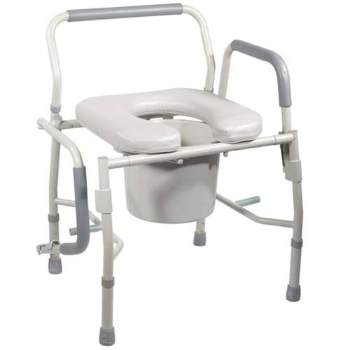 Drive Medical Drop Arm Commode with Padded Seat & Arms at HealthyKin.com