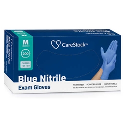 CareStock Blue Nitrile Exam Gloves