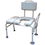 Drive Medical Padded Seat Transfer Bench with Commode